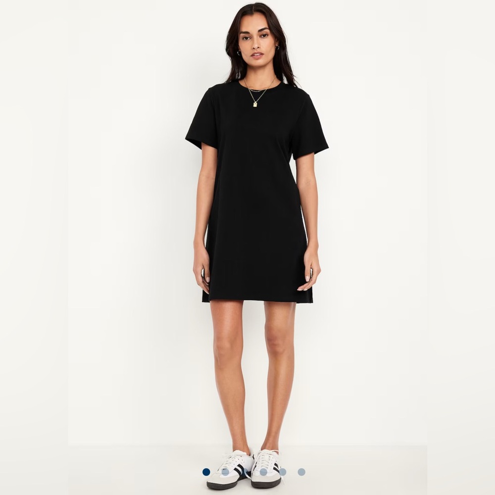 🆕 Old Navy Women’s Vintage Mini T-Shirt Dress Black L 12-14